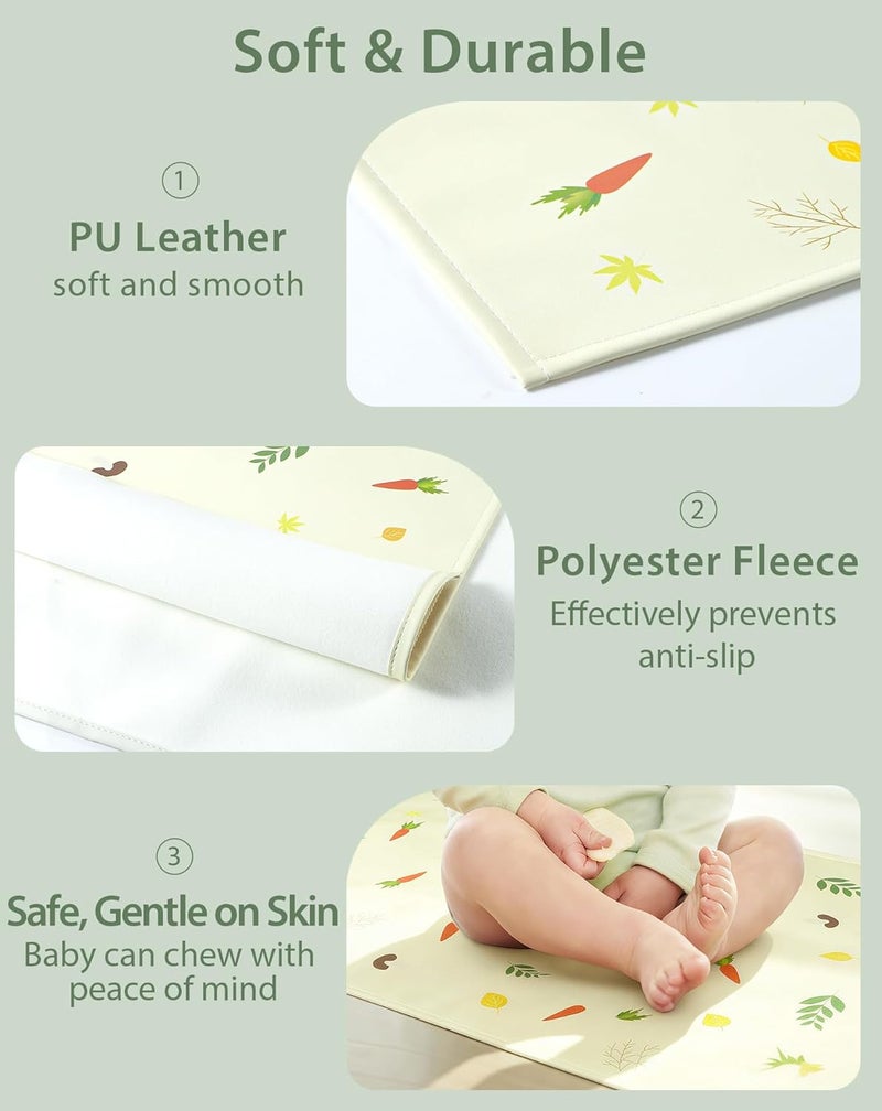 URMYWO Baby Portable Diaper Changing Pad - Waterproof & Wipeable Changing Mat with PU Leather - Soft Comfortable - Foldable Travel Bag & Camping Mat - Newborn Essentials Must Haves - Baby Shower Gifts - Image 2